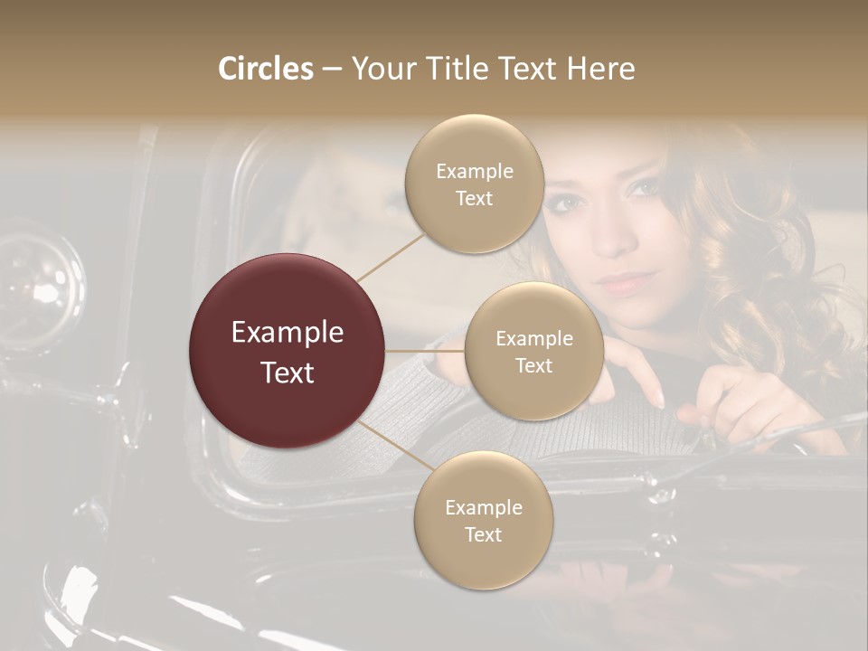 Behind A Steering Wheel PowerPoint Template