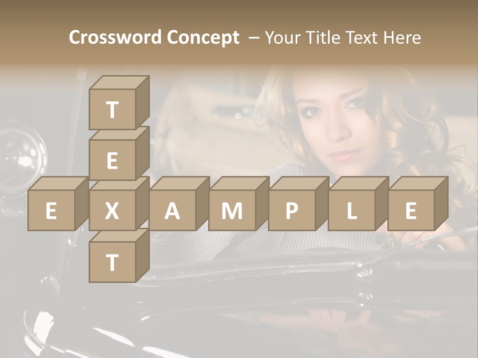 Behind A Steering Wheel PowerPoint Template