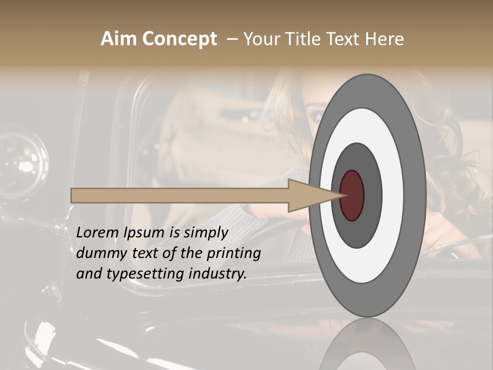 Behind A Steering Wheel PowerPoint Template