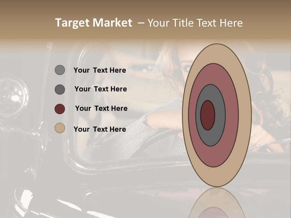 Behind A Steering Wheel PowerPoint Template