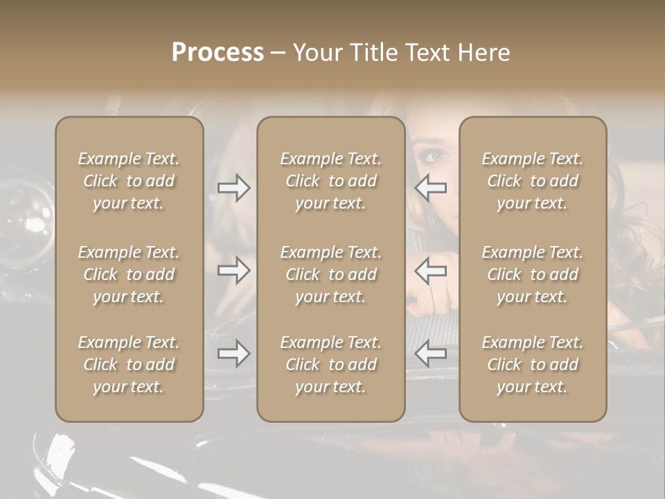 Behind A Steering Wheel PowerPoint Template