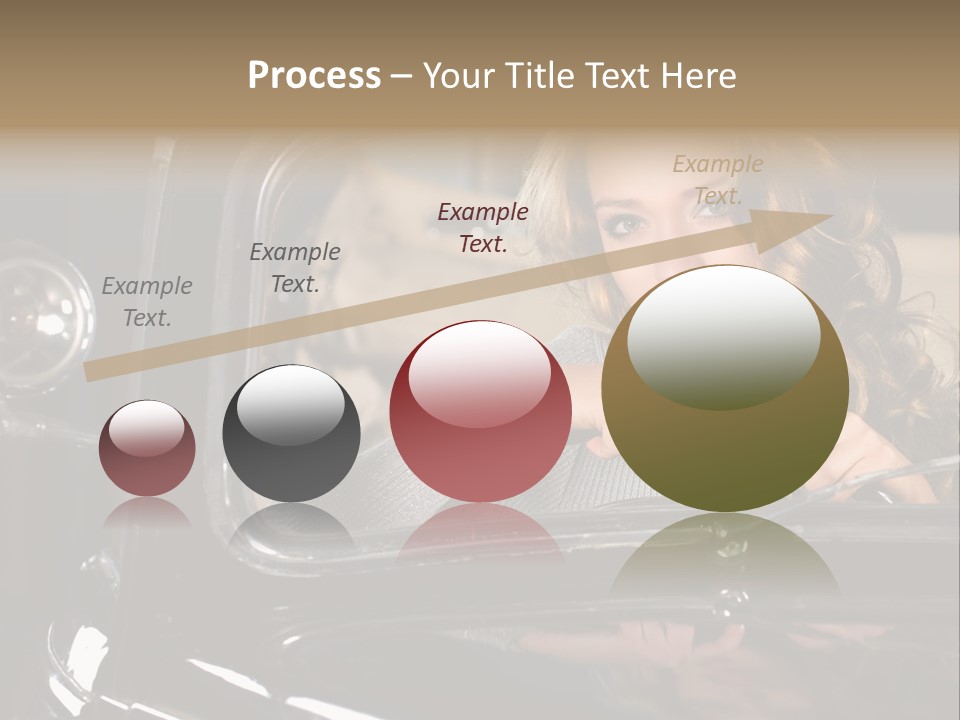 Behind A Steering Wheel PowerPoint Template