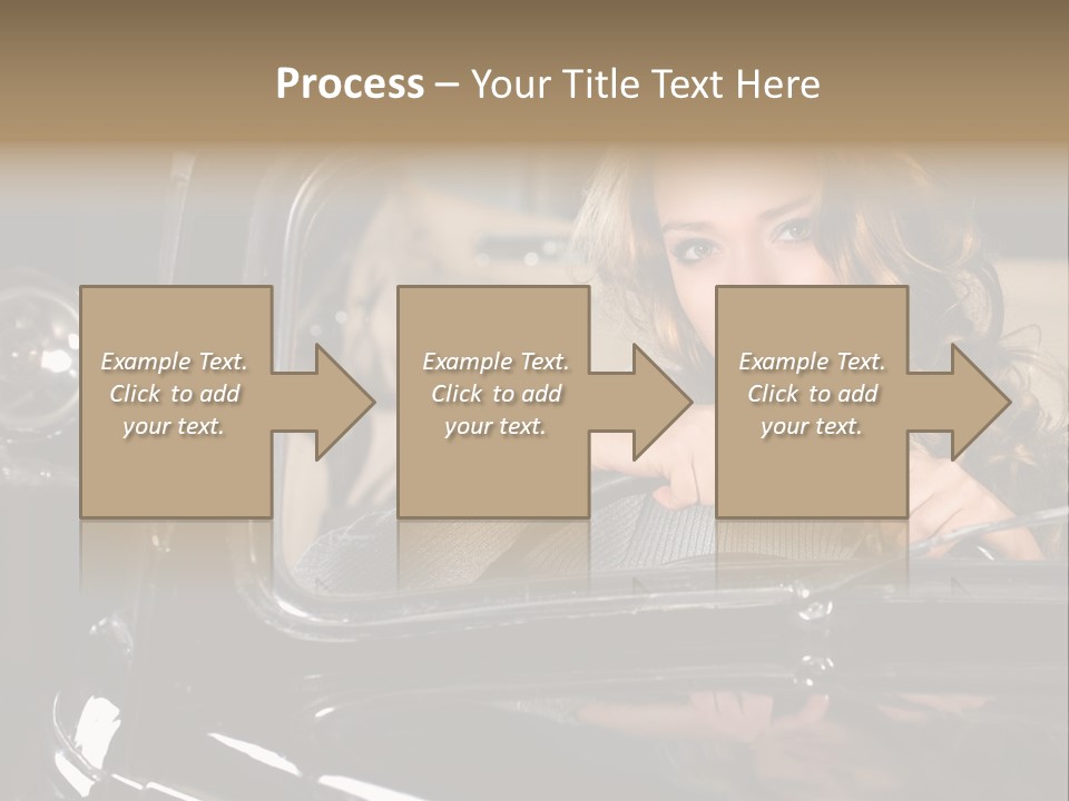 Behind A Steering Wheel PowerPoint Template