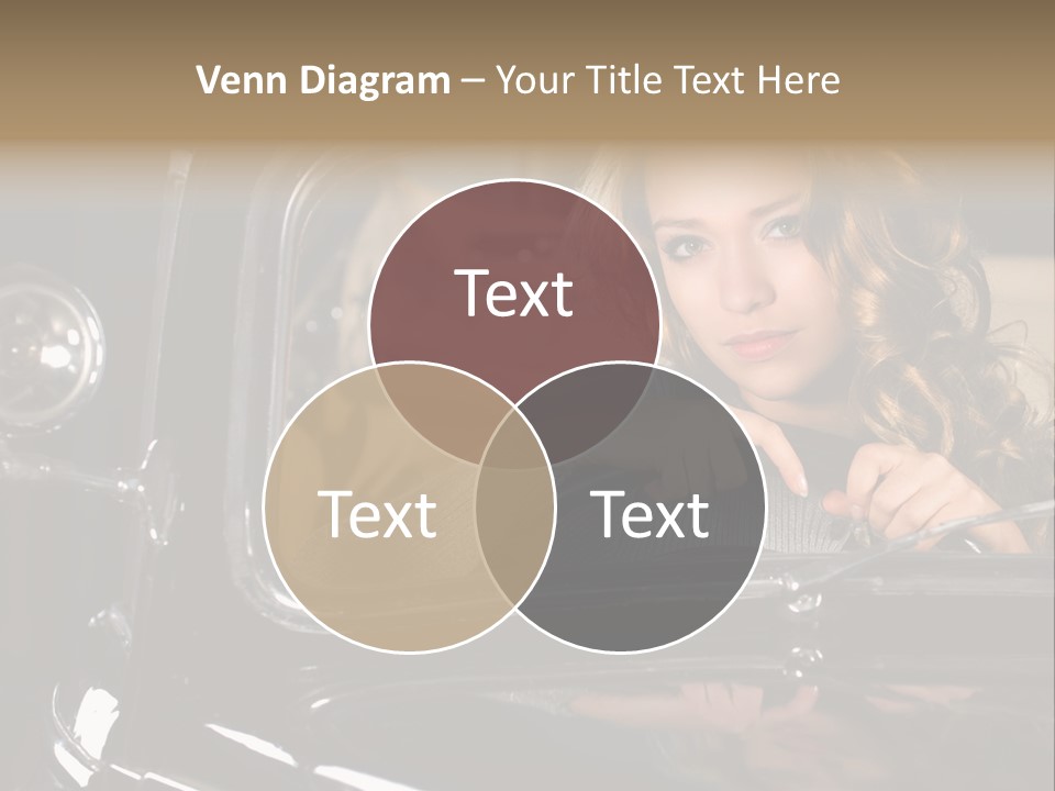 Behind A Steering Wheel PowerPoint Template