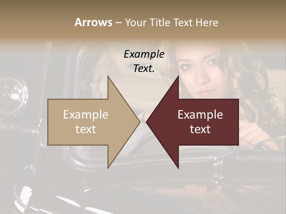 Behind A Steering Wheel PowerPoint Template