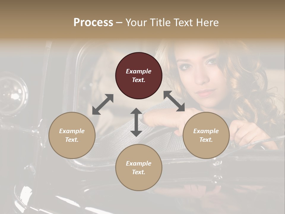 Behind A Steering Wheel PowerPoint Template