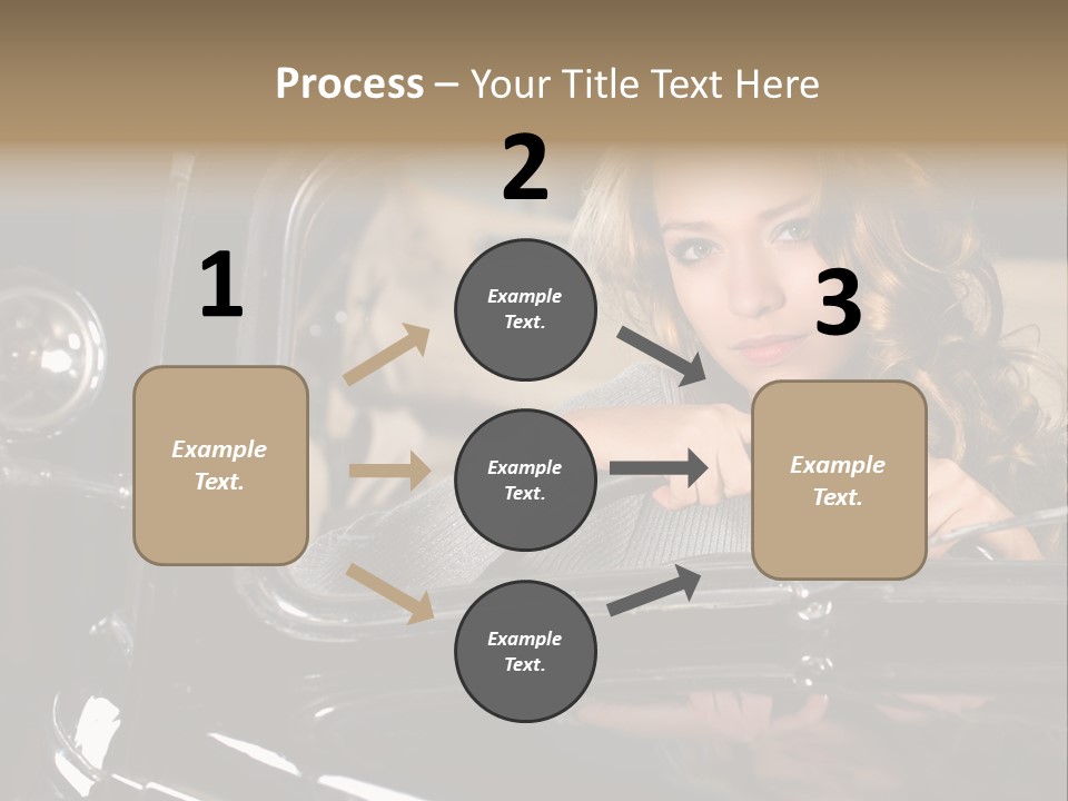 Behind A Steering Wheel PowerPoint Template
