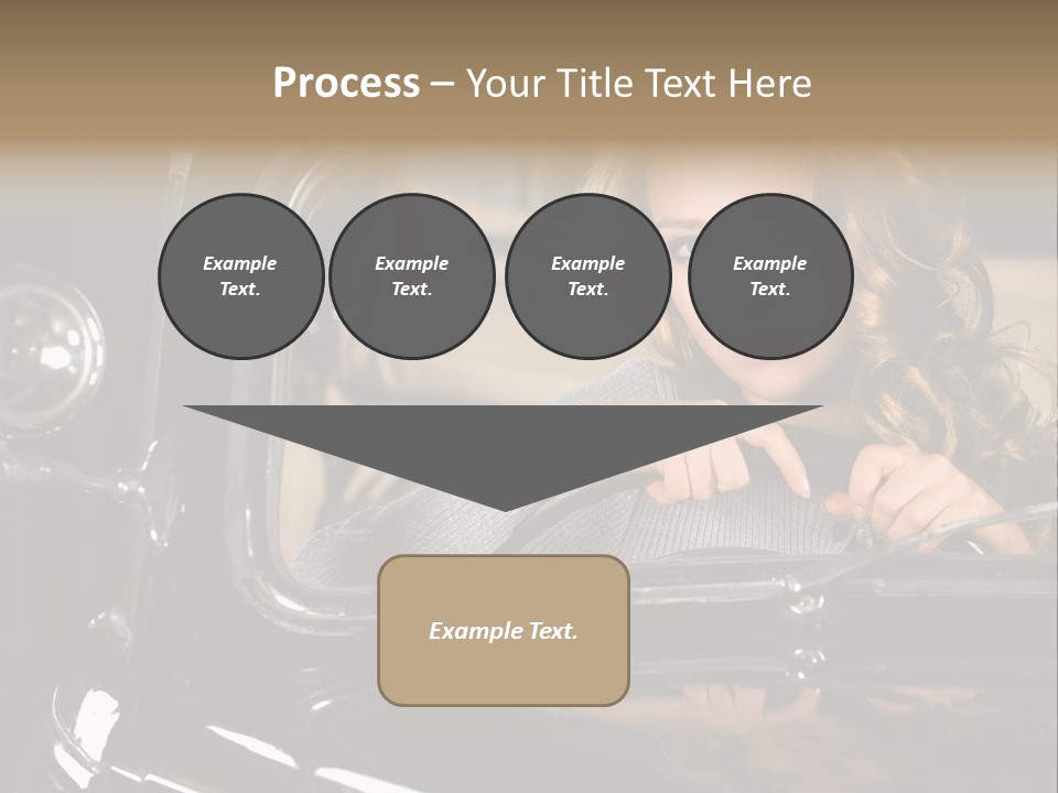 Behind A Steering Wheel PowerPoint Template