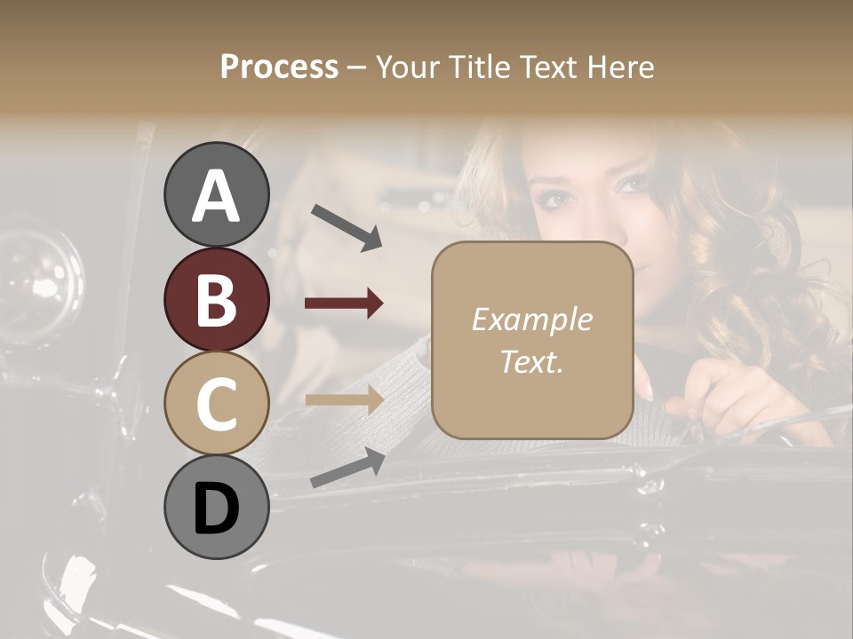Behind A Steering Wheel PowerPoint Template