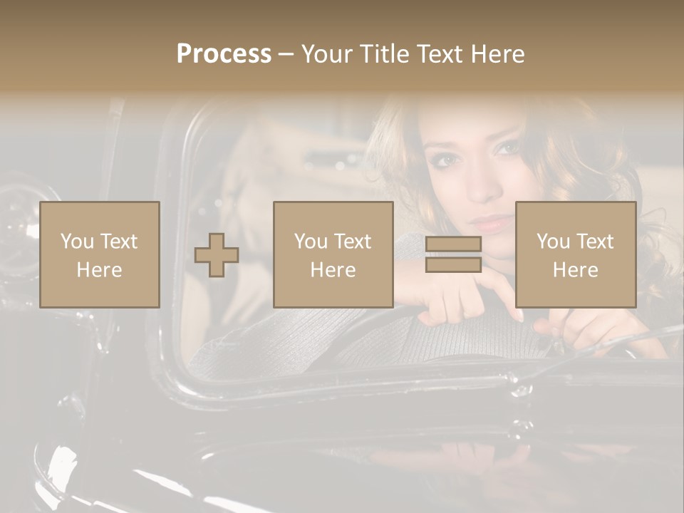 Behind A Steering Wheel PowerPoint Template