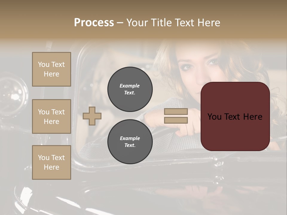 Behind A Steering Wheel PowerPoint Template