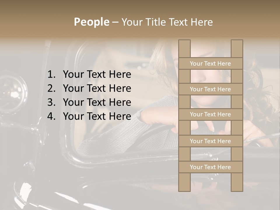Behind A Steering Wheel PowerPoint Template