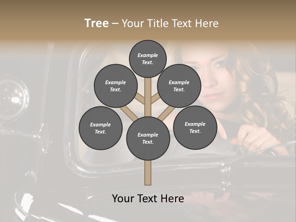 Behind A Steering Wheel PowerPoint Template