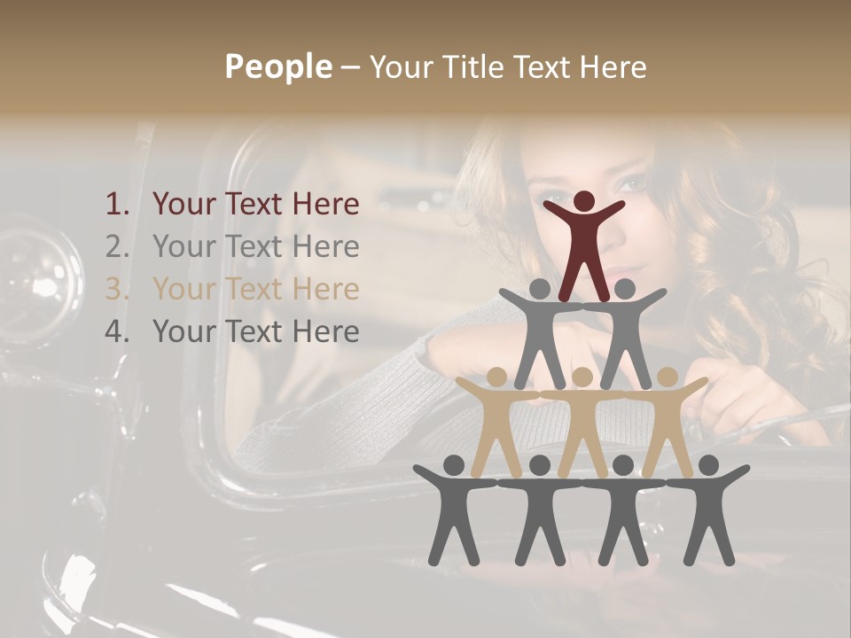 Behind A Steering Wheel PowerPoint Template