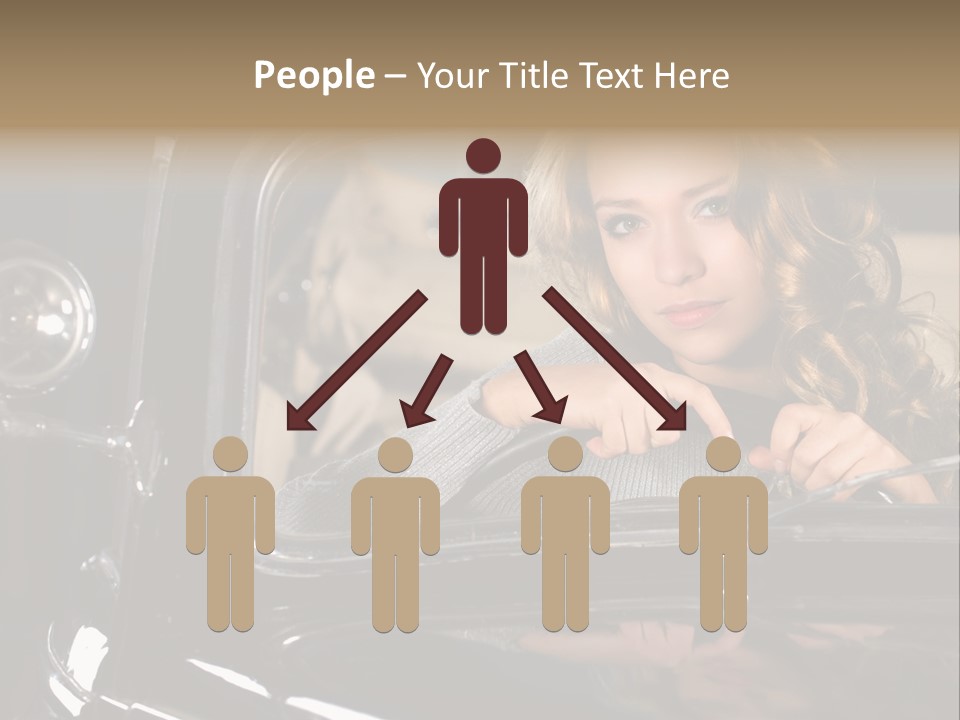 Behind A Steering Wheel PowerPoint Template