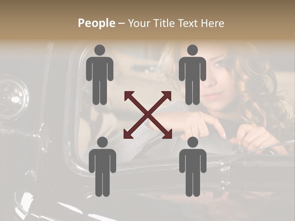 Behind A Steering Wheel PowerPoint Template
