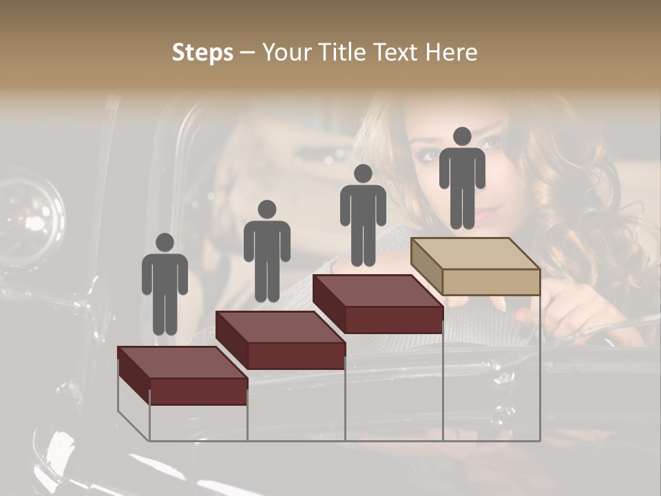 Behind A Steering Wheel PowerPoint Template