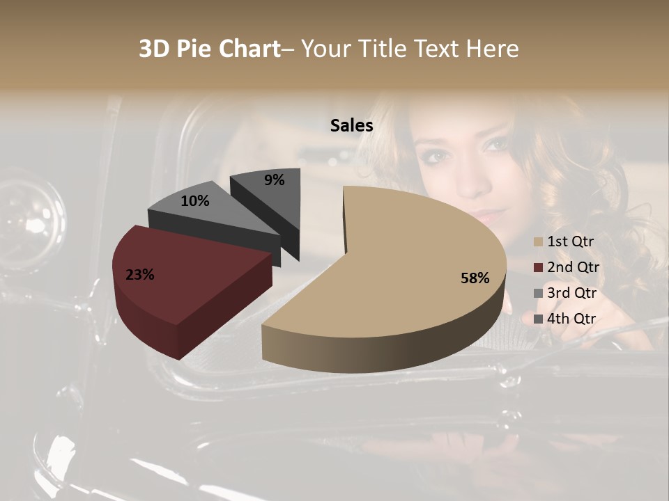 Behind A Steering Wheel PowerPoint Template