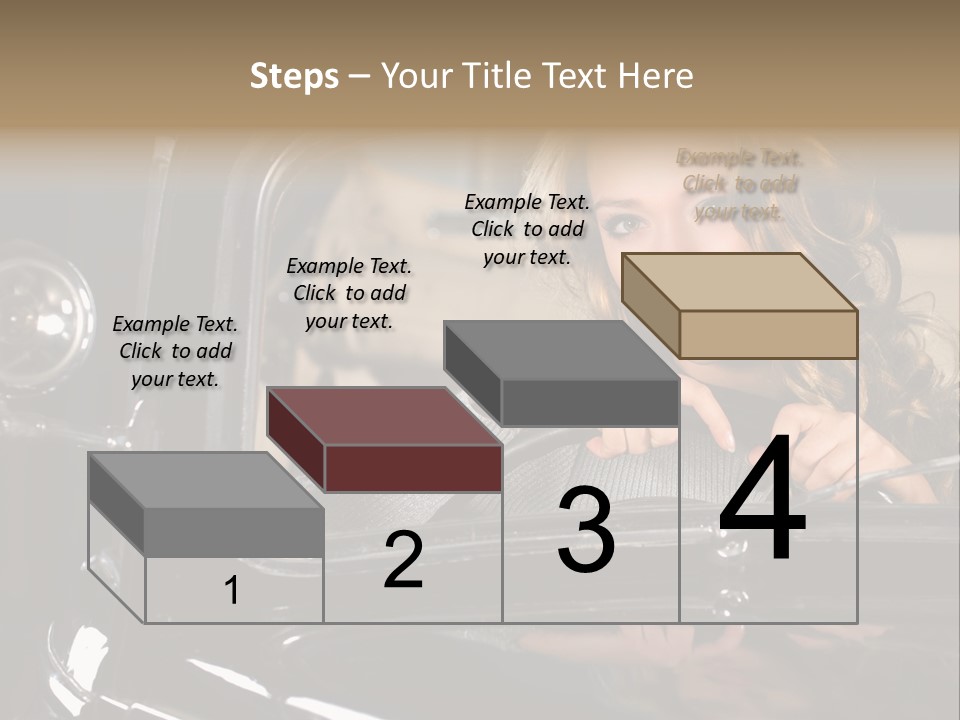 Behind A Steering Wheel PowerPoint Template