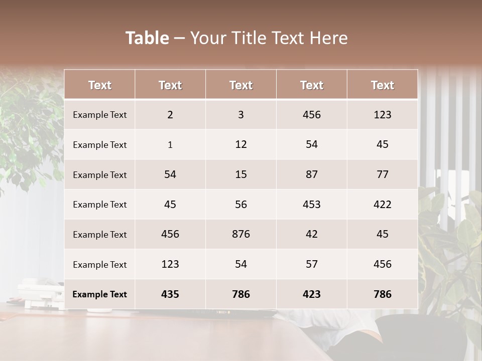 White Color Table PowerPoint Template