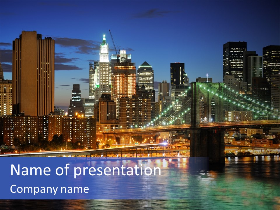 Night Time In New York City PowerPoint Template