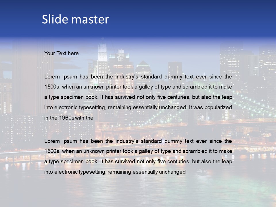 Night Time In New York City PowerPoint Template