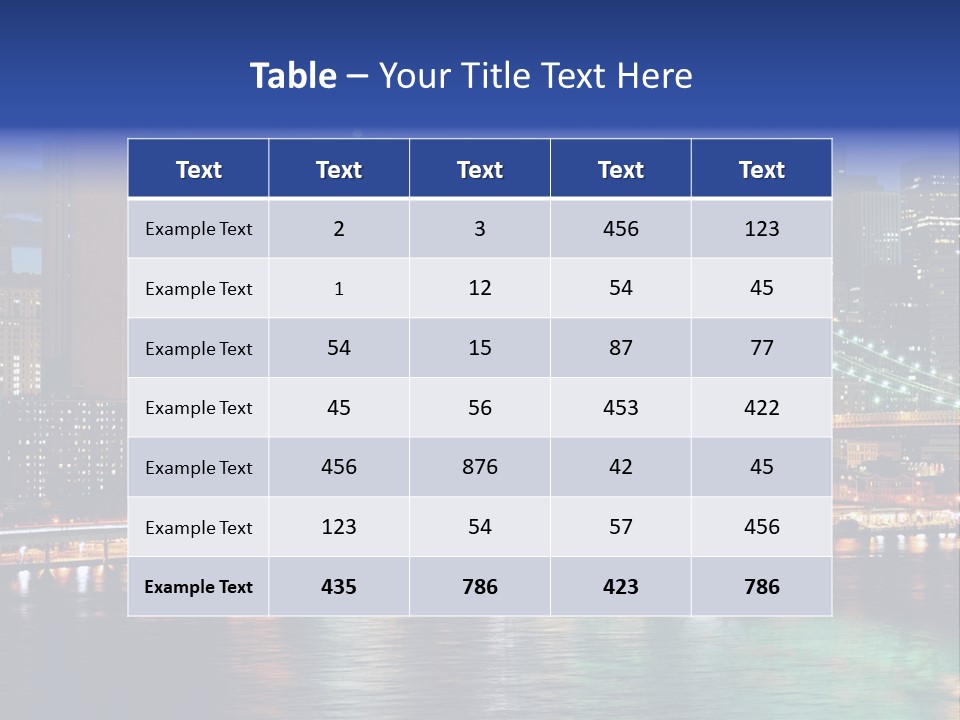 Night Time In New York City PowerPoint Template