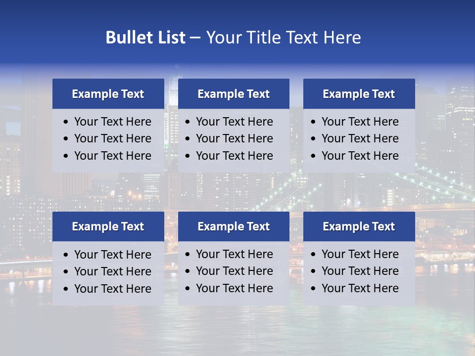 Night Time In New York City PowerPoint Template