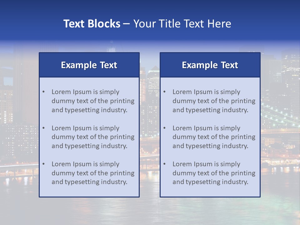Night Time In New York City PowerPoint Template