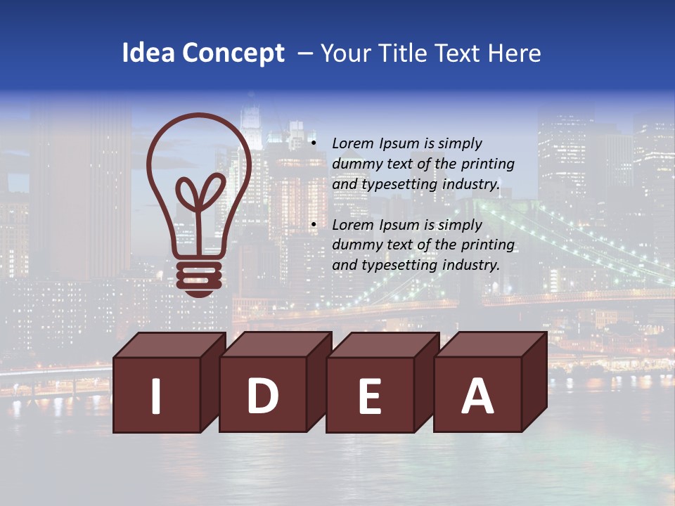 Night Time In New York City PowerPoint Template