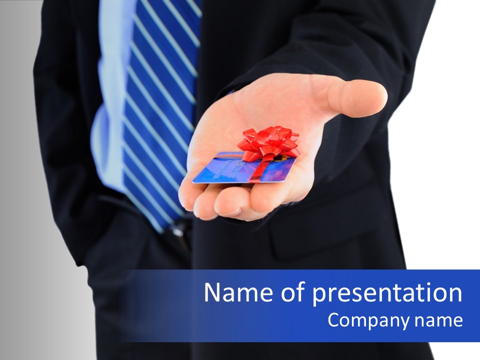 Debit Presents Card PowerPoint Template