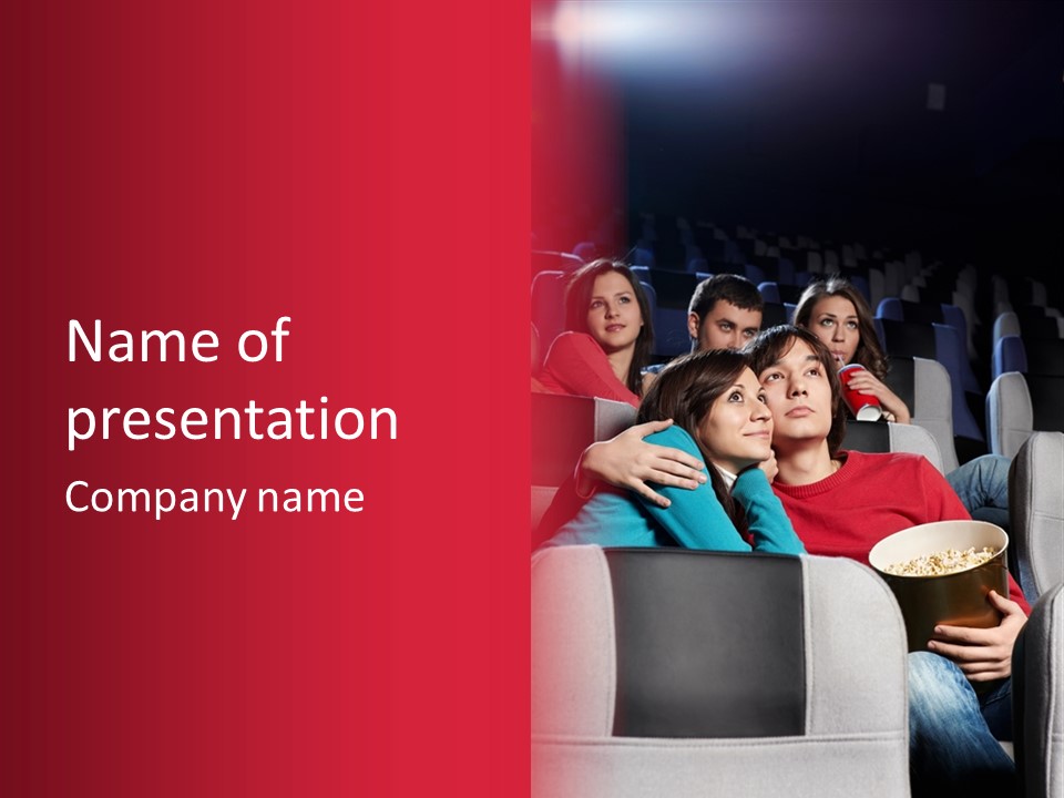 Couple At Cinema PowerPoint Template