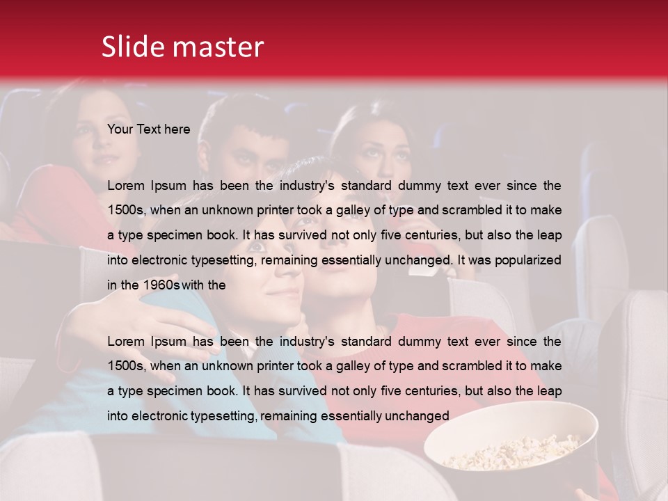 Couple At Cinema PowerPoint Template