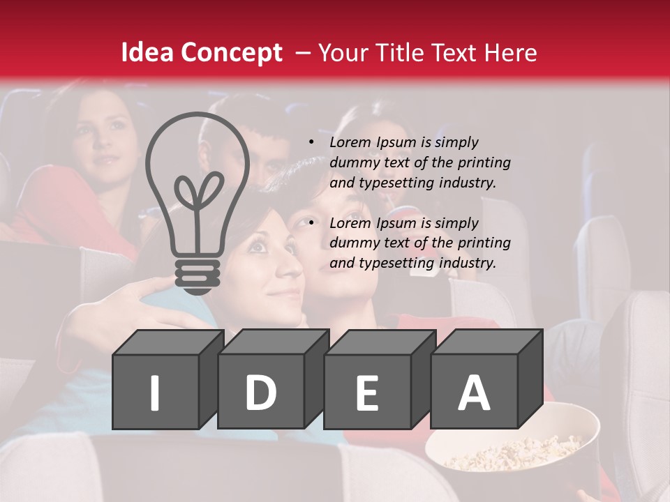 Couple At Cinema PowerPoint Template