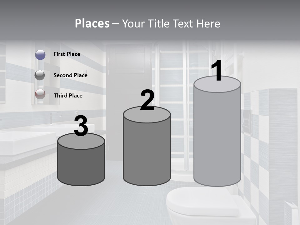 Blue And Gray Bathroom PowerPoint Template