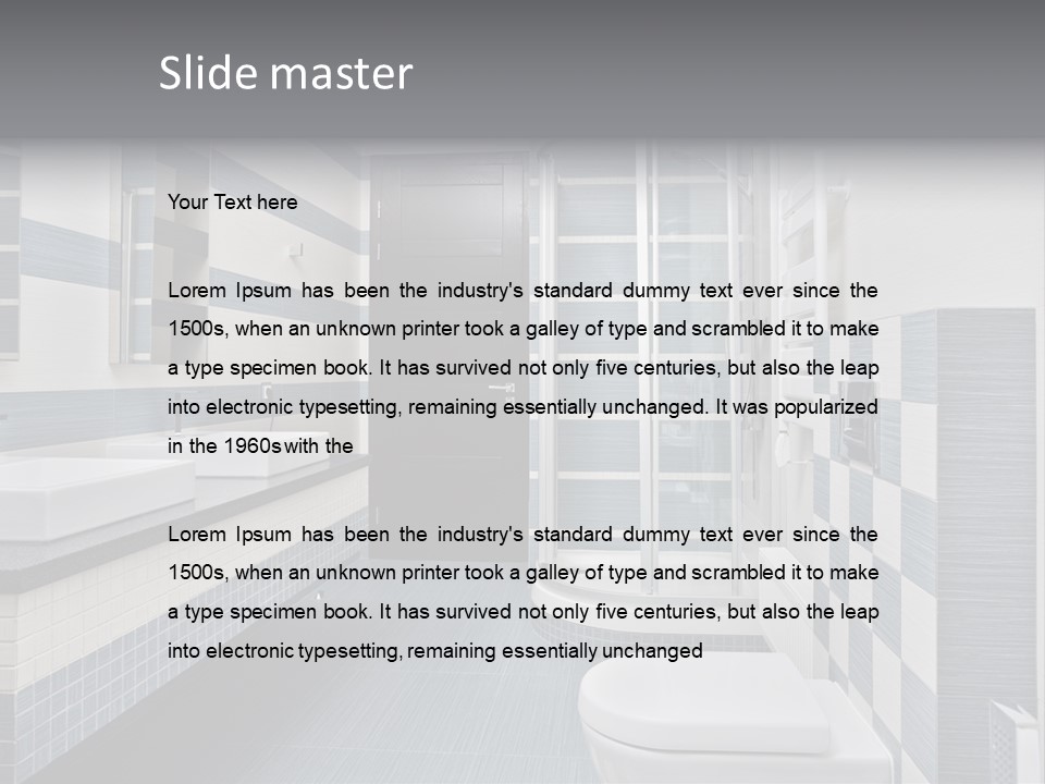 Blue And Gray Bathroom PowerPoint Template