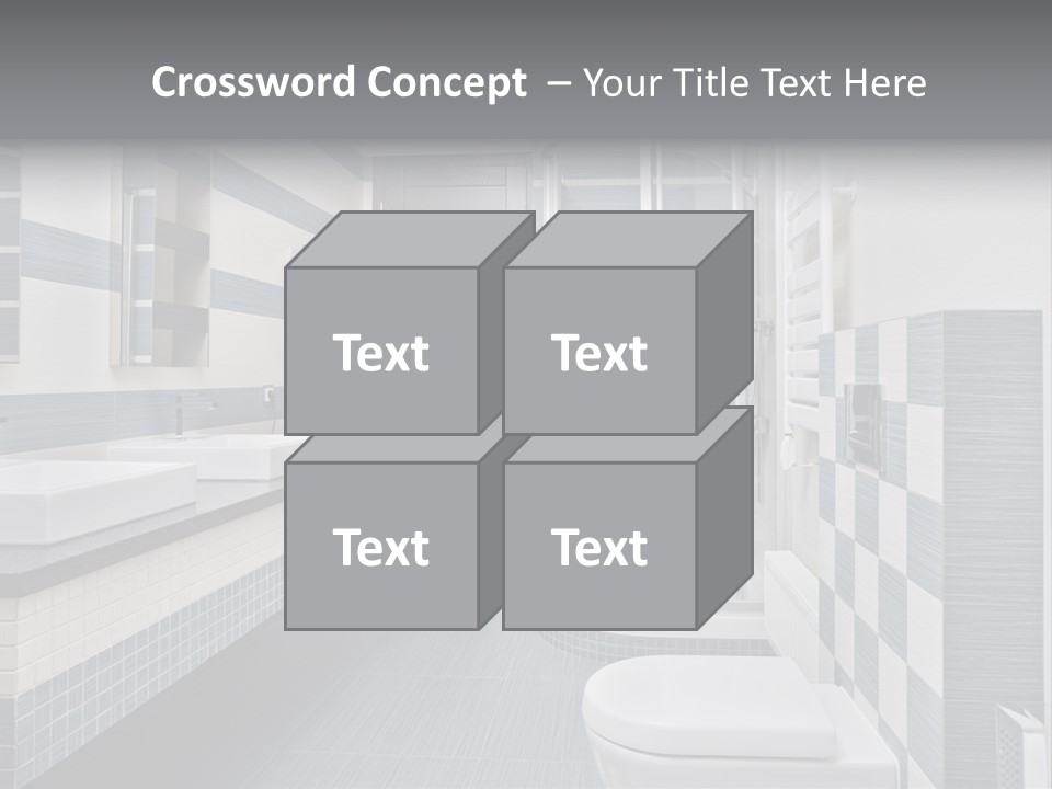 Blue And Gray Bathroom PowerPoint Template