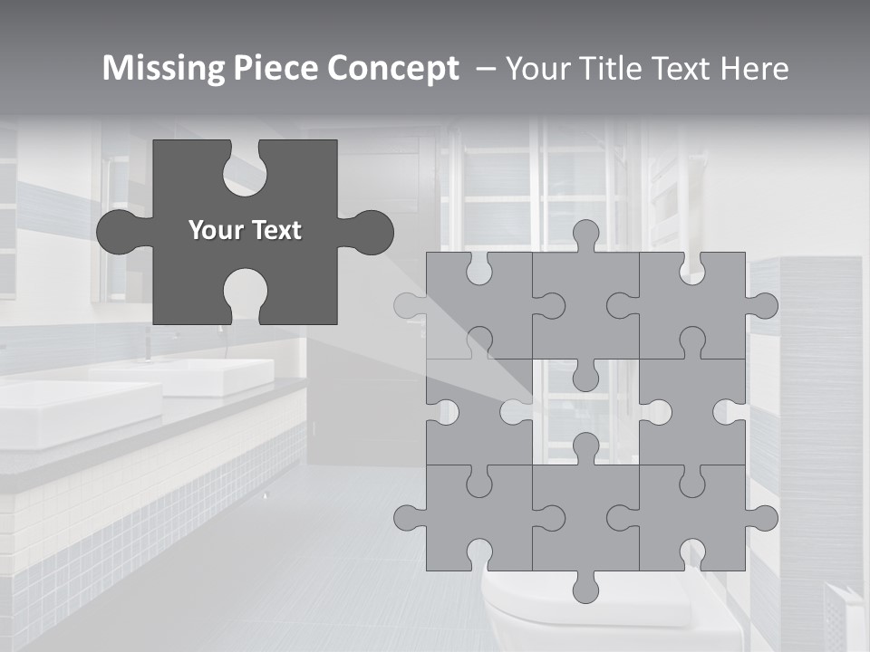 Blue And Gray Bathroom PowerPoint Template