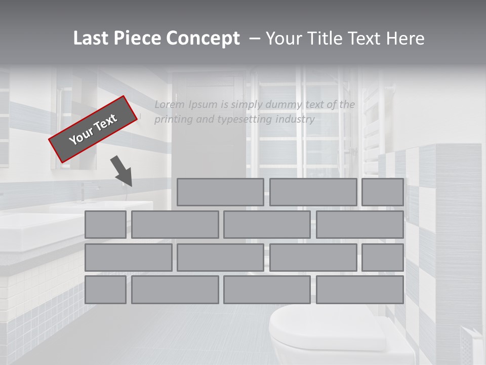Blue And Gray Bathroom PowerPoint Template