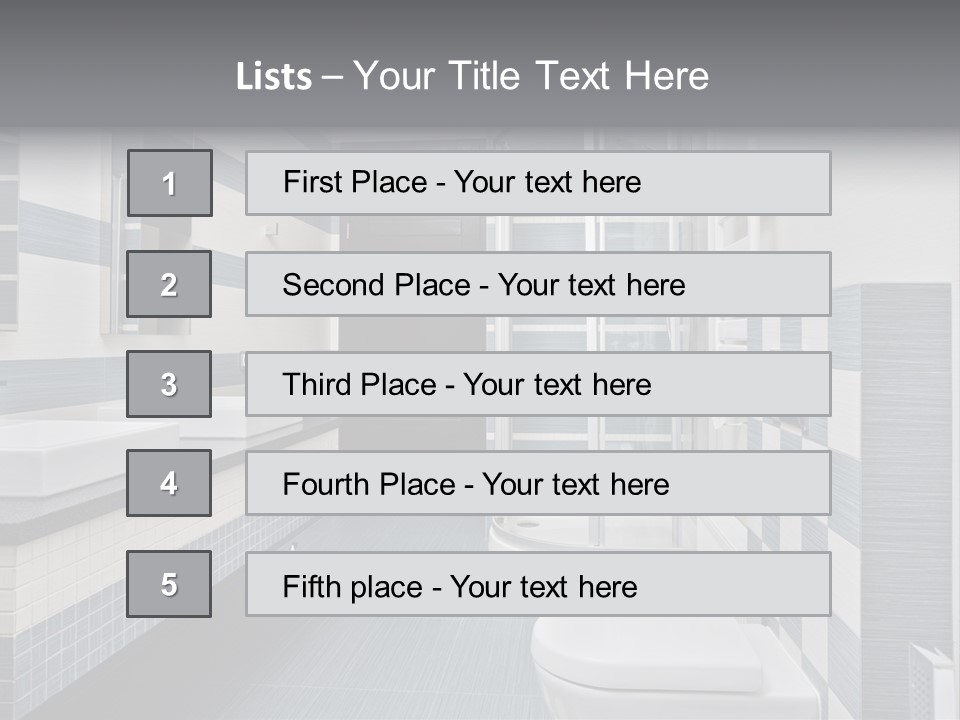Blue And Gray Bathroom PowerPoint Template