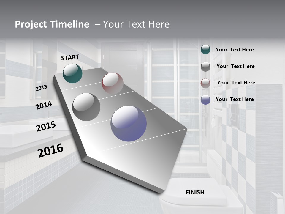 Blue And Gray Bathroom PowerPoint Template
