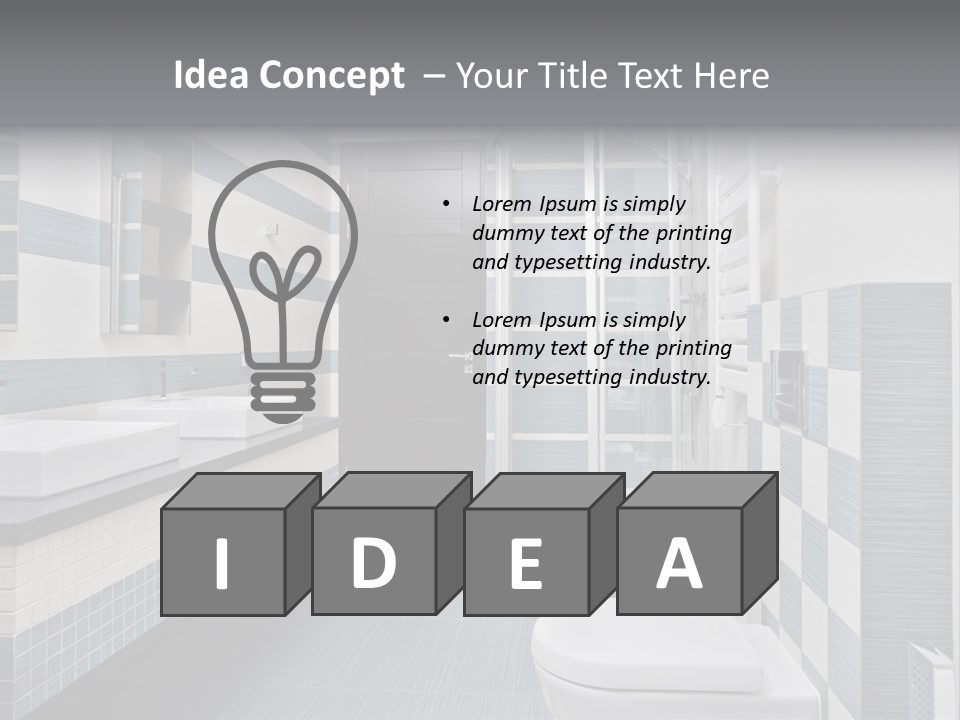 Blue And Gray Bathroom PowerPoint Template