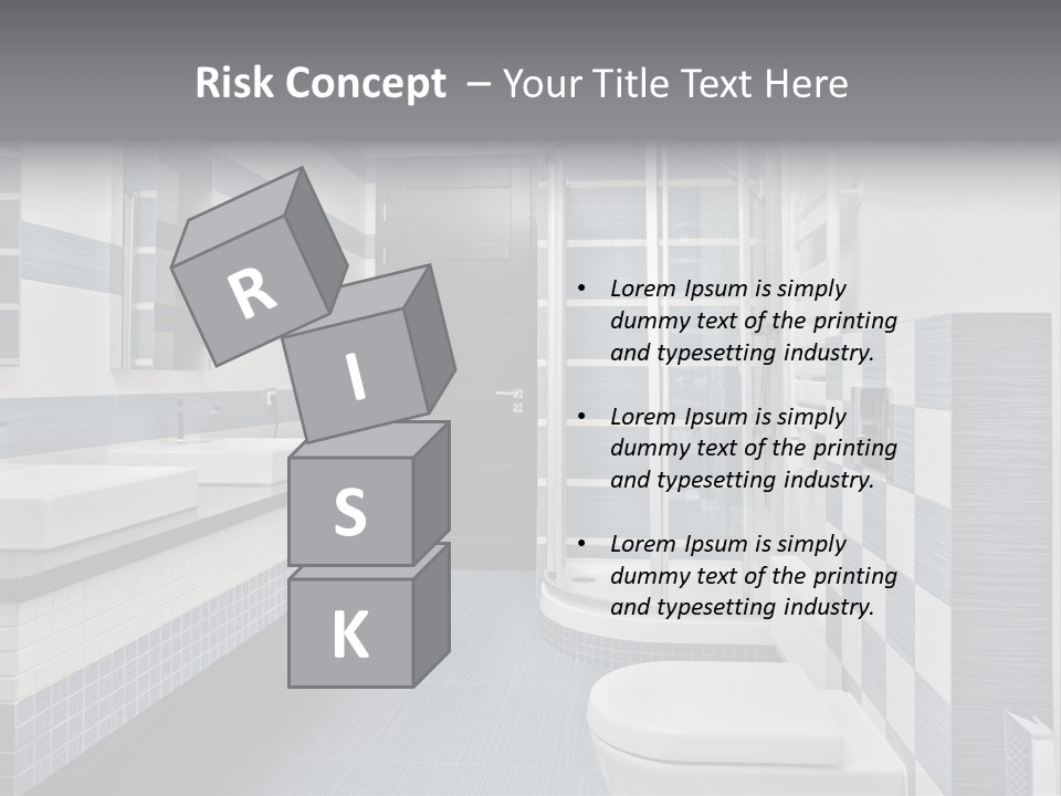 Blue And Gray Bathroom PowerPoint Template