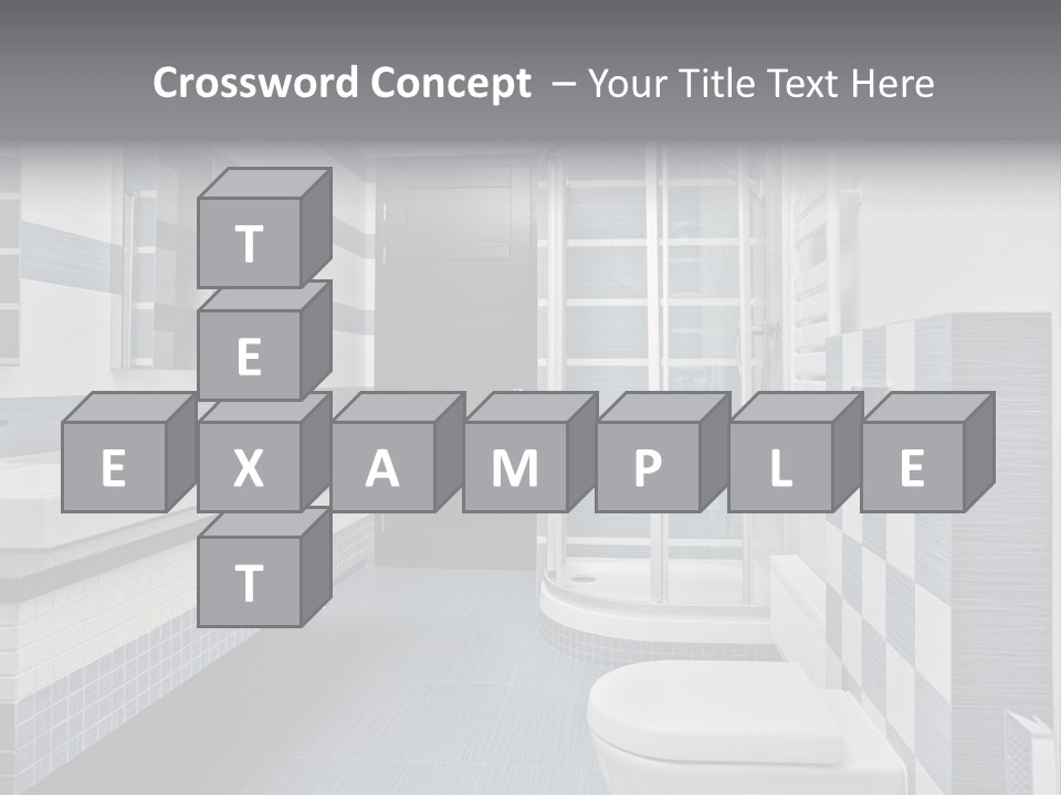 Blue And Gray Bathroom PowerPoint Template