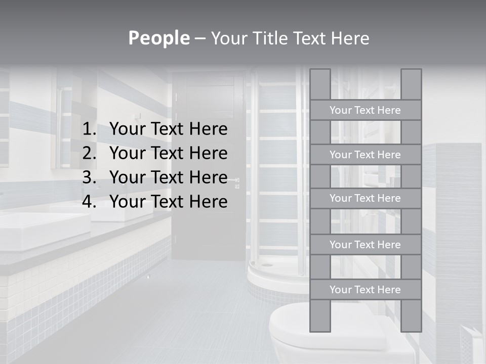 Blue And Gray Bathroom PowerPoint Template