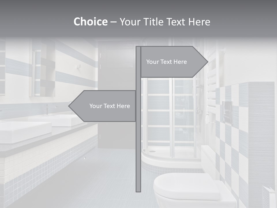 Blue And Gray Bathroom PowerPoint Template