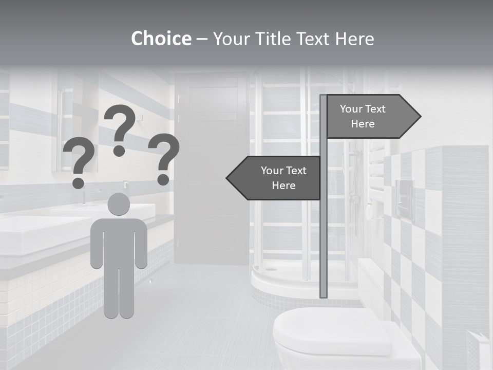 Blue And Gray Bathroom PowerPoint Template
