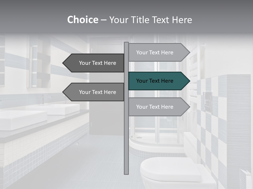 Blue And Gray Bathroom PowerPoint Template