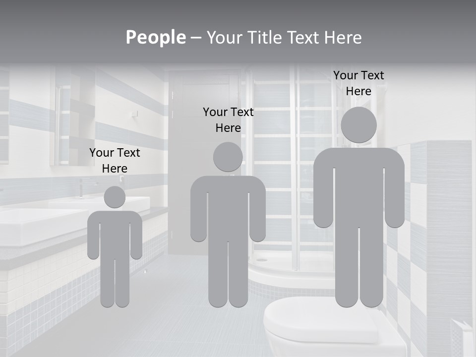 Blue And Gray Bathroom PowerPoint Template