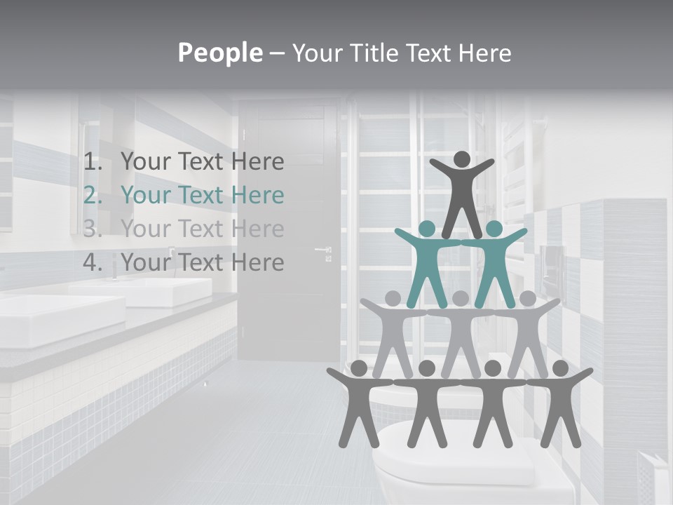 Blue And Gray Bathroom PowerPoint Template